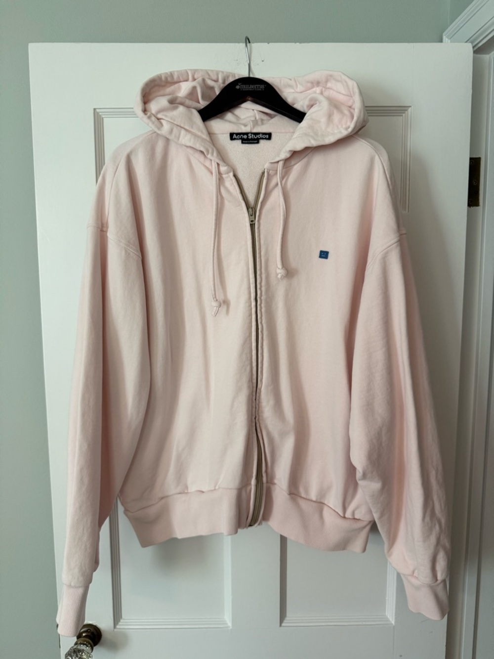 Acne Studios Face Zip Hoodie - pale Pink L